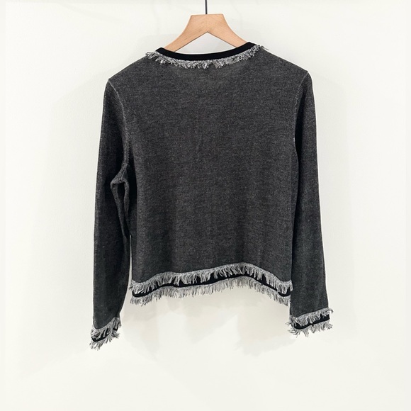 Belford Fringe Hem Cardigan Gray Size Large - Picture 5 of 5